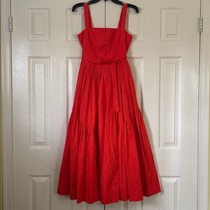 NWT CINQ A SEPT Amber Belted Cotton Poplin Midi Maxi Dress 4